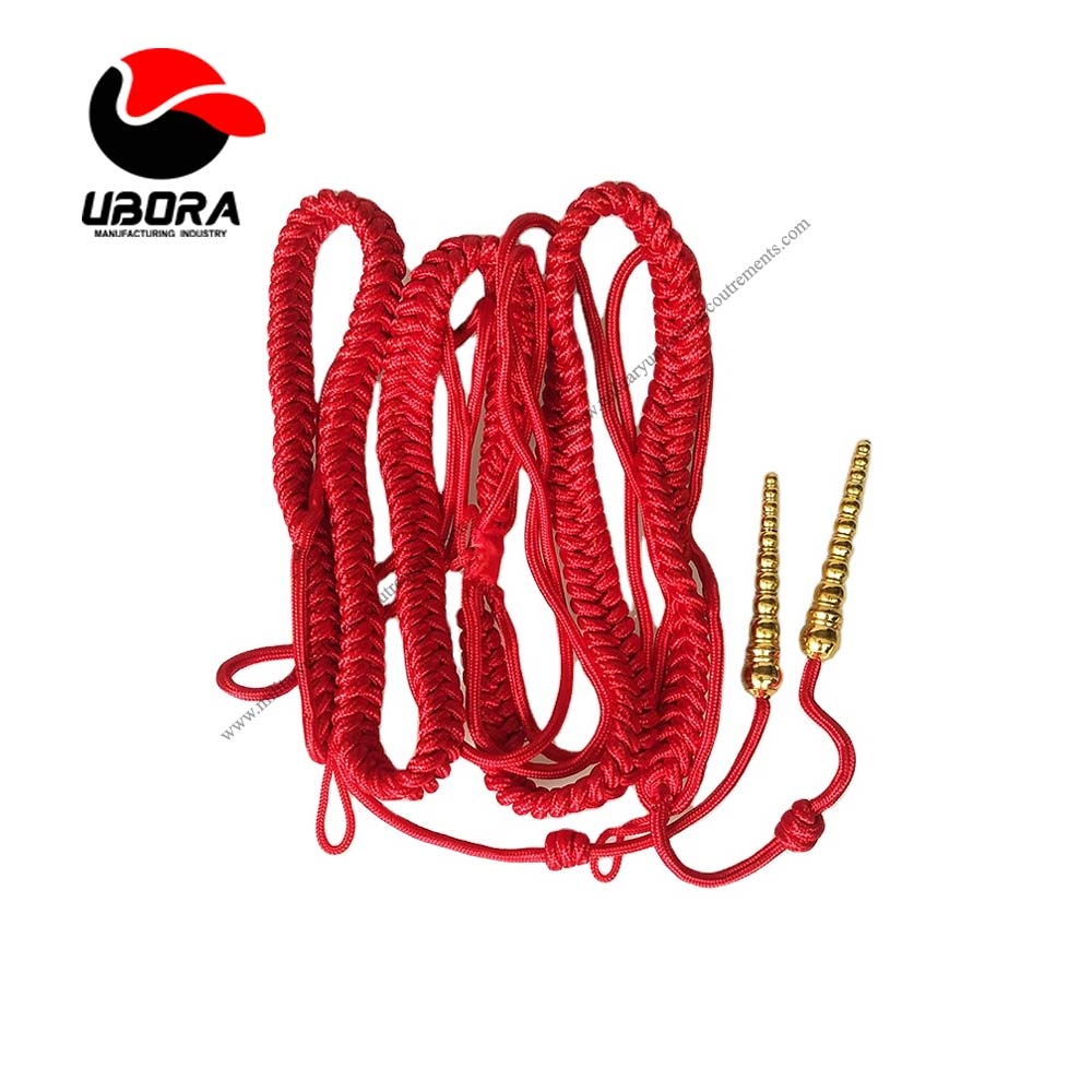 High quality dark red aiguillettes bullion wire  shoulder cord wholesale Aiguillette, Military 